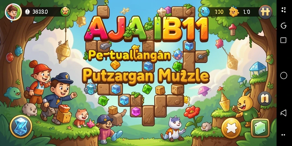 Tampilan gameplay AJAIB11 yang penuh warna dan menantang.