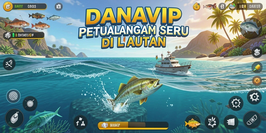 Tampilan gameplay memancing yang menawan dan realistis.