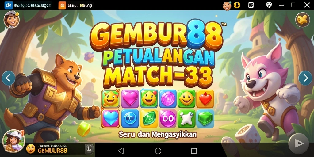 Tampilan gameplay seru dan penuh warna GEMBUR88.