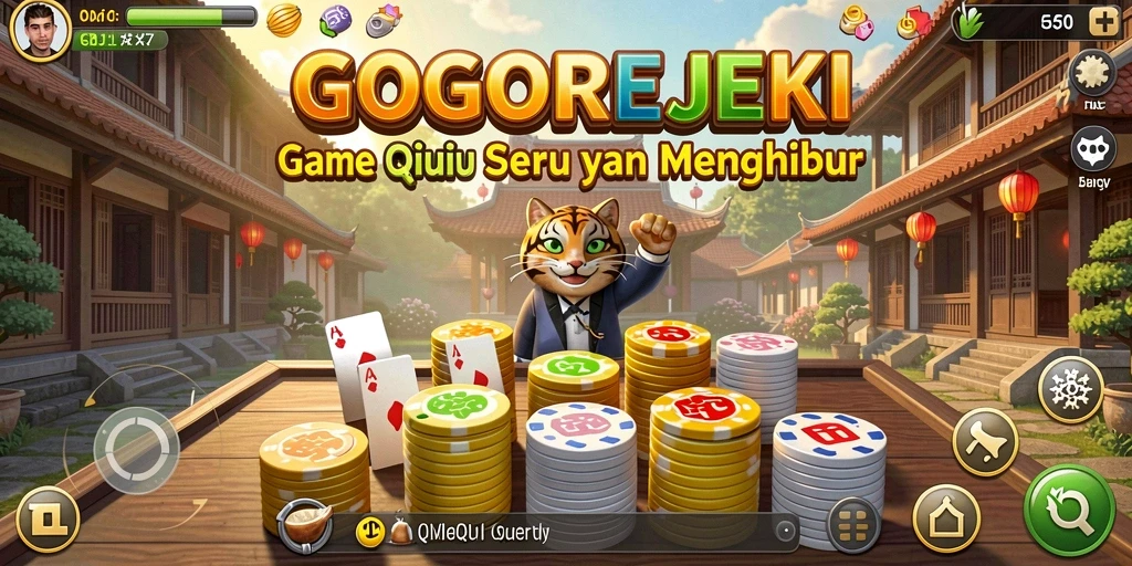 Screenshot gameplay GOGOREJEKI menampilkan suasana seru bermain QiuQiu.