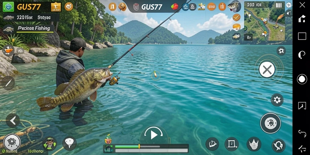 Gameplay GUS77 yang seru dengan aksi memancing yang mendebarkan.