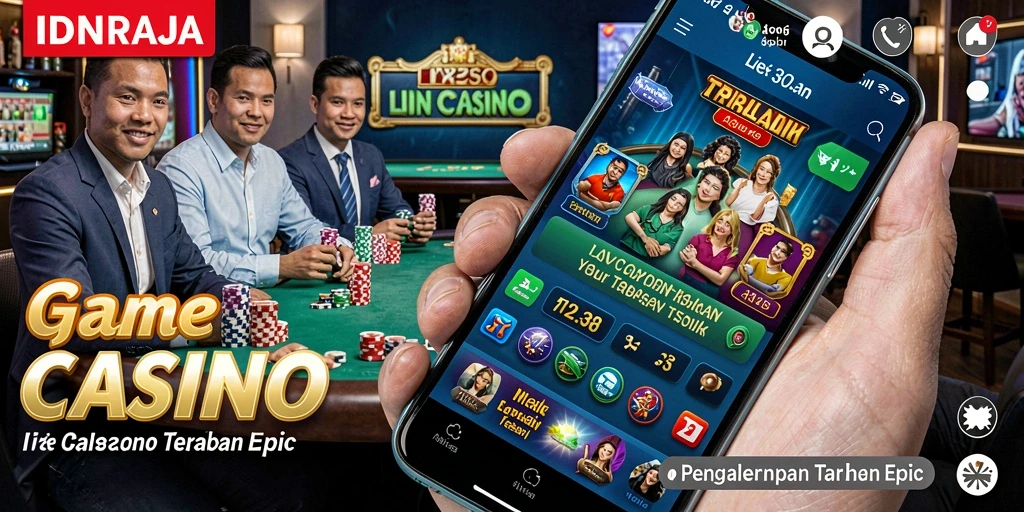 Screenshot IDNRAJA menampilkan dealer profesional dalam permainan Live Casino.