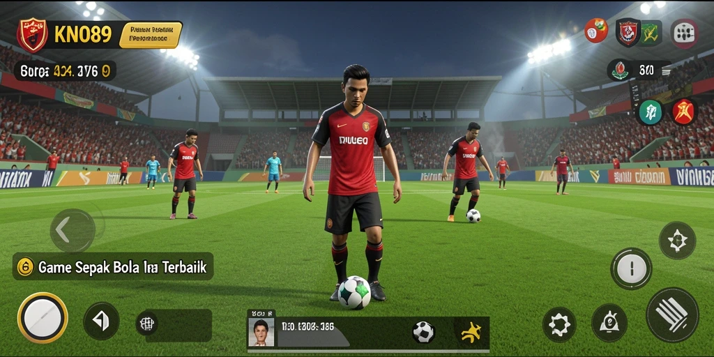 Screenshot gameplay KNO89 menampilkan pertandingan sepak bola yang seru dan mendebarkan.