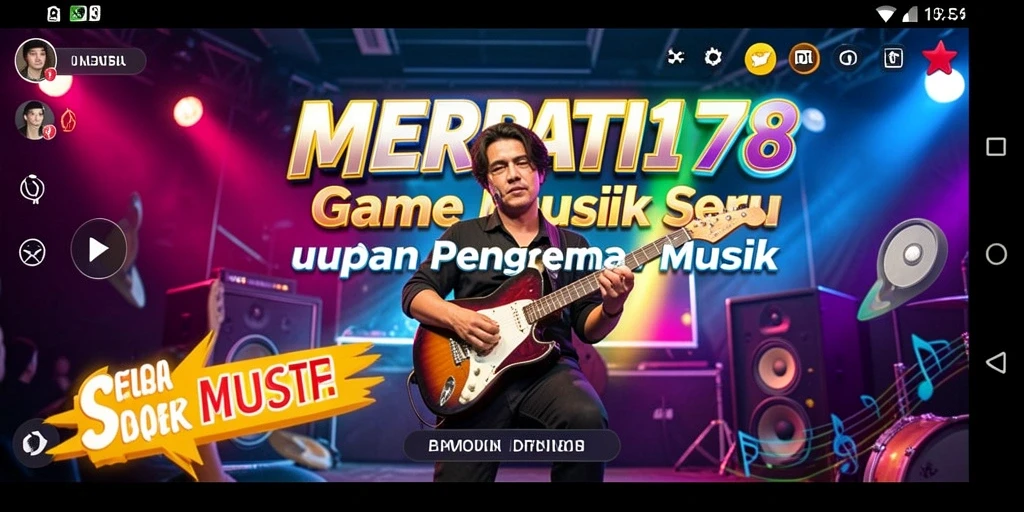 Screenshot menunjukkan gameplay seru dalam MERPATI178 dengan alat musik.