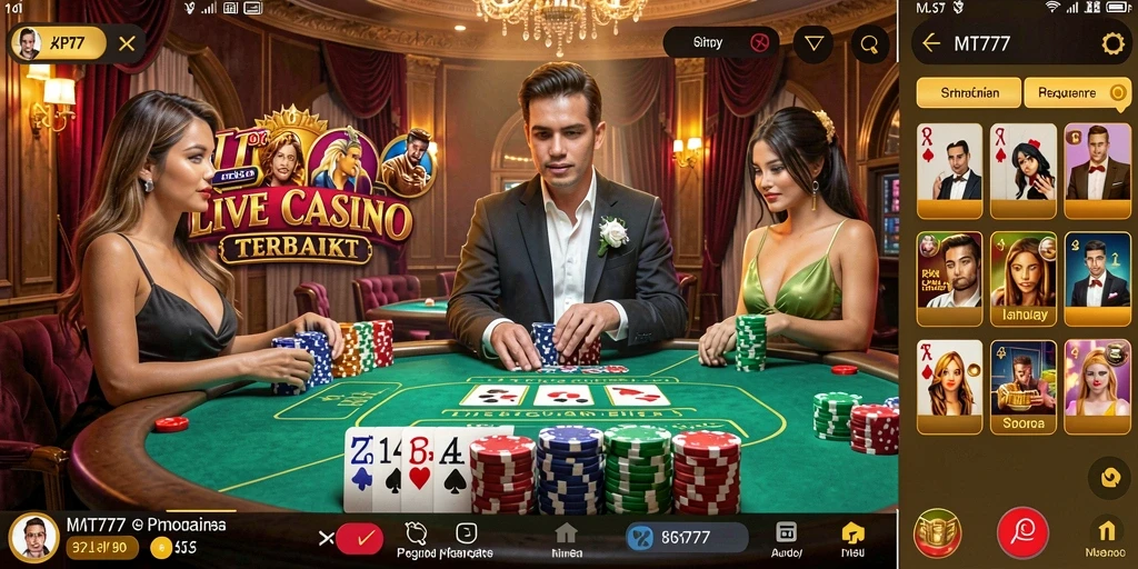 Gameplay seru Live Casino di MT777 dengan dealer langsung.