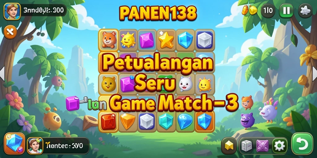 Gameplay seru di PANEN138 dengan kombinasi warna-warni elemen Match-3.