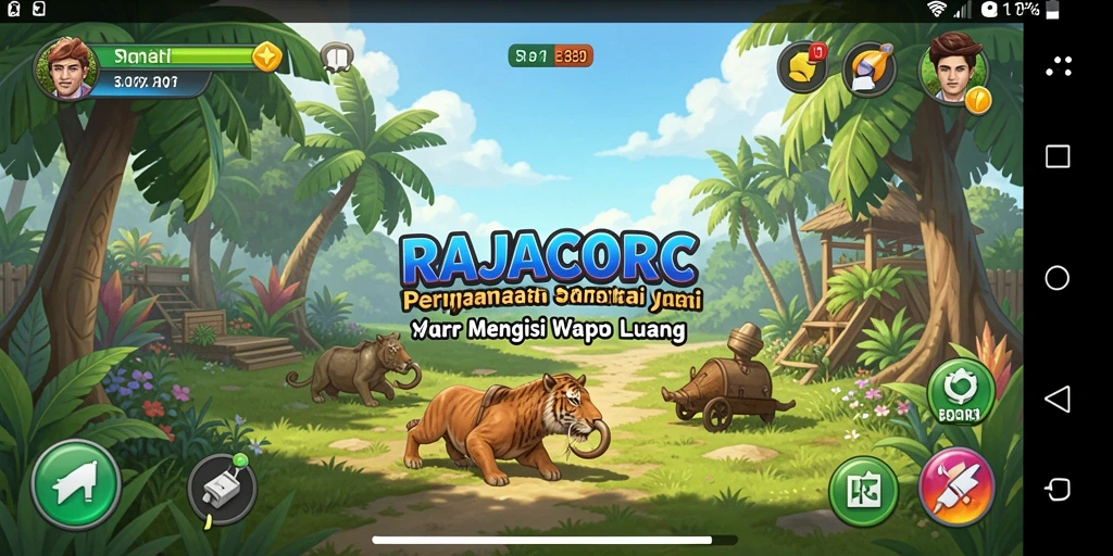 Tampilan gameplay RAJACORC yang penuh warna dan menyenangkan.