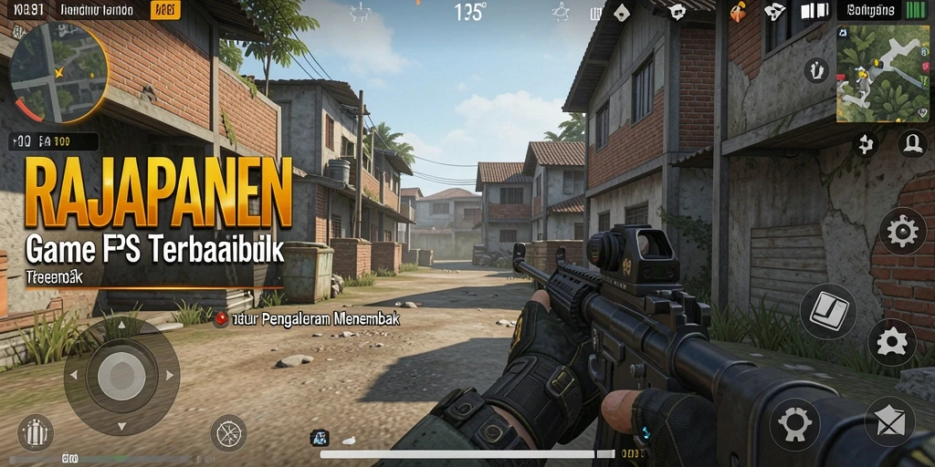 Tampilan aksi intens dari gameplay RAJAPANEN dalam mode FPS.