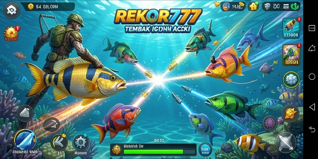 Gameplay mengasyikkan dalam REKOR777 saat menembak ikan.