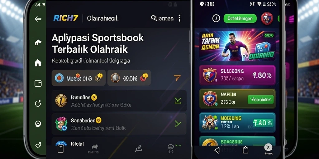 Tampilan gameplay RICH7 dengan berbagai opsi taruhan olahraga.