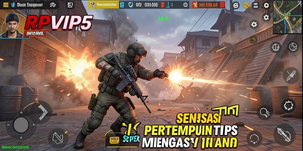 Screenshot utama menampilkan aksi pertempuran mendebarkan dalam RPVIP5.