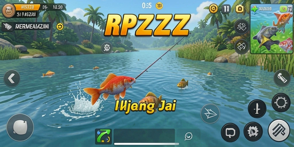 Tampilan aksi memancing menarik dalam RPZZZ.