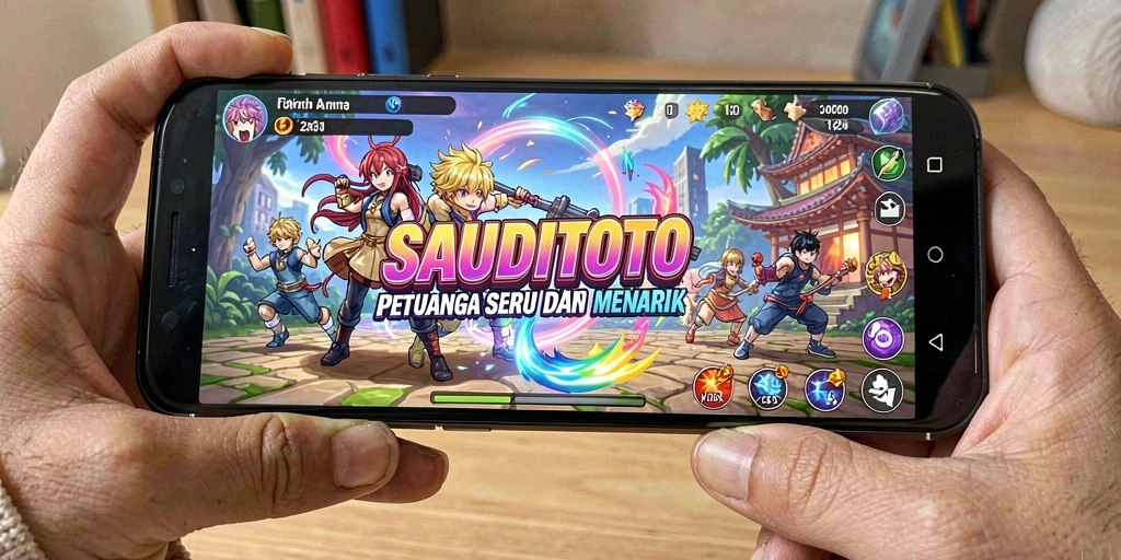 Screenshot SAUDITOTO dengan gameplay karakter Anime yang dinamis.