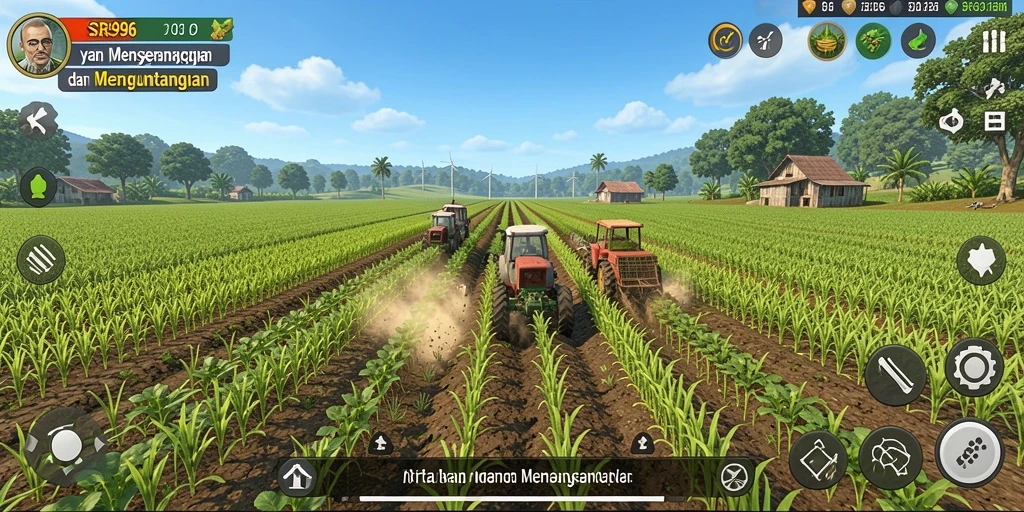 Gameplay menarik dalam SR996 menampilkan aktivitas bertani yang seru.