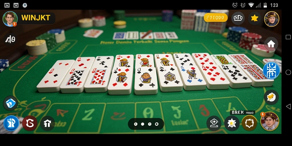 Tampilan gameplay seru dari permainan Domino di WINJKT.